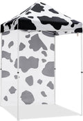 EAGLE PEAK Pop up Canopy 5x5, Outdoor Portable Canopy Tent with One Removable Sunwall, Carry Bag Included, Cow Print