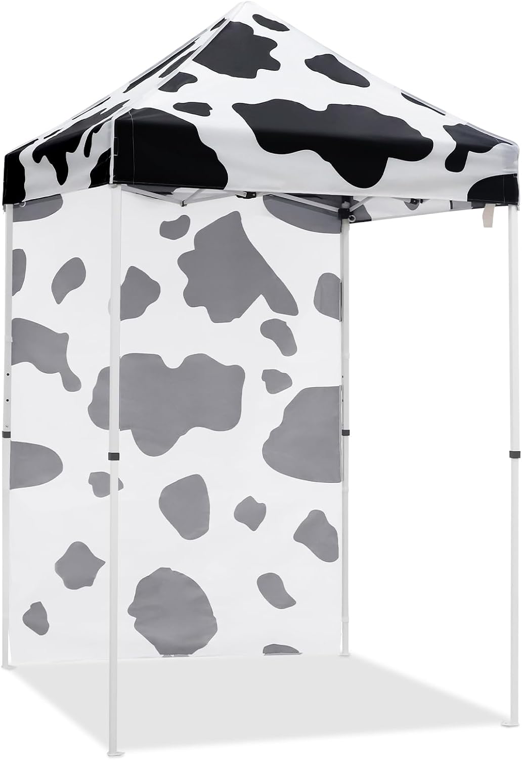 EAGLE PEAK Pop up Canopy 5x5, Outdoor Portable Canopy Tent with One Removable Sunwall, Carry Bag Included, Cow Print
