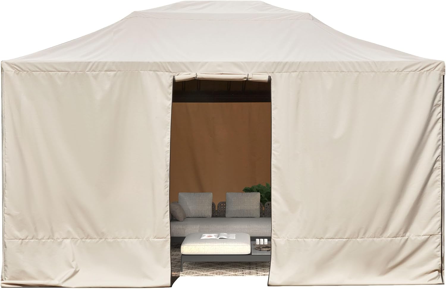 YOLENY Winter Cover for 12×14 Hardtop Gazebo, All-Season Gazebo Accessory, Transform for Winter with Mesh Screens and Doors