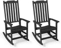 Outdoor Rocking Chairs Set of 2, Oversized All Weather High Back Porch Rocker, Patio Rockers for Outside