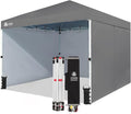 CROWN SHADES 10X10 Commercial Instant Canopy Pop Up Tent with Center Lock, 300D Fabric, 4 Sidewalls, Sto'N Go Bag, Grey