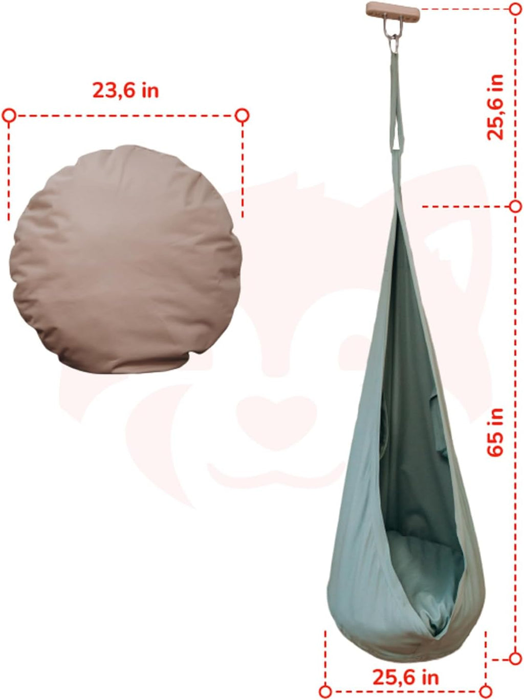 Cocoon Swing for Kids, Indoor Swing, Sensory Swing, Hanging Cocoon for Toddlers, Montessori-Inspired Hammock Chair by Woodandhearts, Made in Ukraine