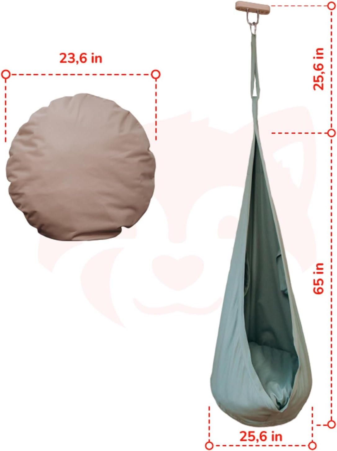 Cocoon Swing for Kids, Indoor Swing, Sensory Swing, Hanging Cocoon for Toddlers, Montessori-Inspired Hammock Chair by Woodandhearts, Made in Ukraine