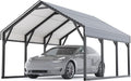 10 x 15 FT Metal Carport, Heavy Duty Carports Reinforced Frame and Steel Roof, All-Weather Shelter Canopy for Pickups, Boats, Cars, and Tractors