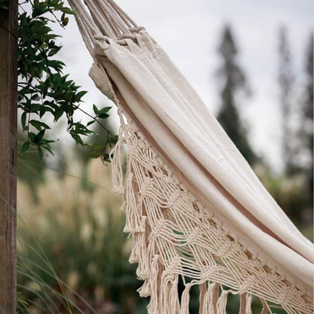 Hanging Chair Swing Foldable Hammock, Fringed Canvas Rocking Chair, Hanging Bed, Hiking Camping Hunting Folding Hammock Hammock