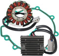 Stator Coil, Regulator Rectifier, Gasket Set Compatible with for Kawasaki ZX600 Ninja 600 ZX6R ZX-6R 2007-2008, Stator OEM: 21003-0049 Rectifier OEM: 21066-0025 Gasket Generator Cover OEM: 11061-0249