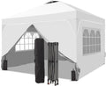 8x8 FT Pop Up Canopy with 1-Button Push, 4 Removable Sidewalls, Sandbags, Instant Canopy Tent for Outdoor Events