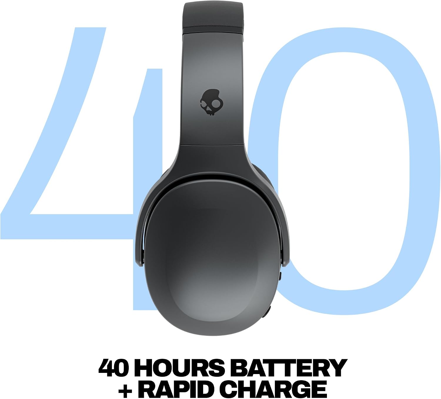 Skullcandy Crusher 540 Active Wireless Bluetooth Headphones with Multi-Sensory Bass, Noise Isolating Over-Ear Fit, Sweat and Water Resistant, 40 Hours Battery, Microphone for iPhone Android - Coal