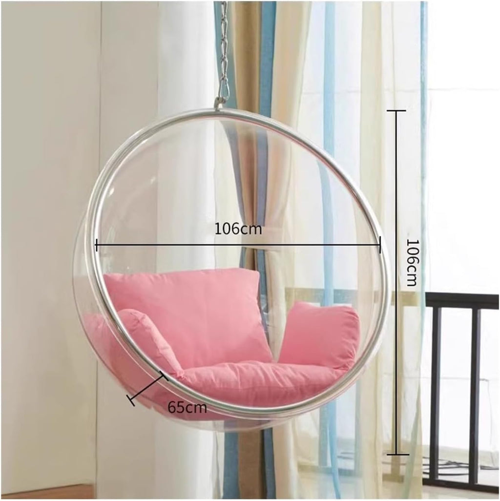 Home Rattan Chairs- Hanging Chair Indoor Glass Ball Transparent Bubble Chair Hanging Basket Balcony Outdoor Swing Patio Lounge Chair