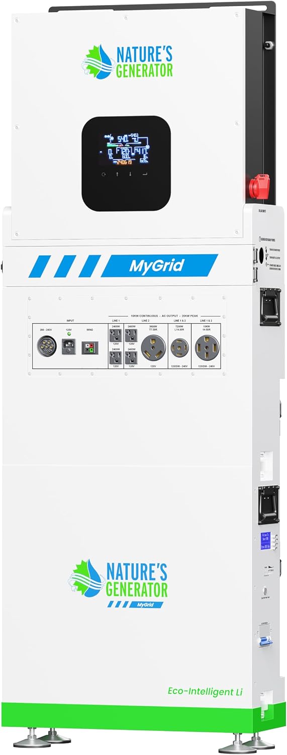 Nature's Generator Mygrid Lithium 10K Solar Generator with 50A Automatic Transfer Switch