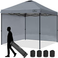 KAMPKEEPER 10x10 Pop-Up Canopy Tent, Waterproof, Portable Shade with Side Walls, Adjustable Instant Outdoor Shelter for Camping, Backyard, and Events, Grey