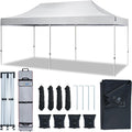 AMERICAN PHOENIX 10x20 Pop Up Canopy Tent Heavy Duty Commercial Shelter for Party, Outdoor Events and Patio Portable Instant Market Gazebo with Roller Bag, Camping Tarp, 4 Ropes and 4 Stakes (White)