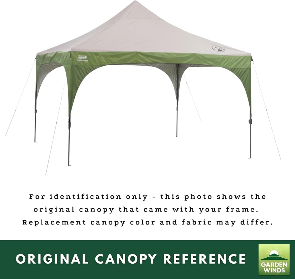 Garden Winds Reinforced RipLock 350 Replacement Canopy Top Cover Compatible with Coleman Instant 12' x 12' Canopy Model 2000024115, 2000035987 - Beige
