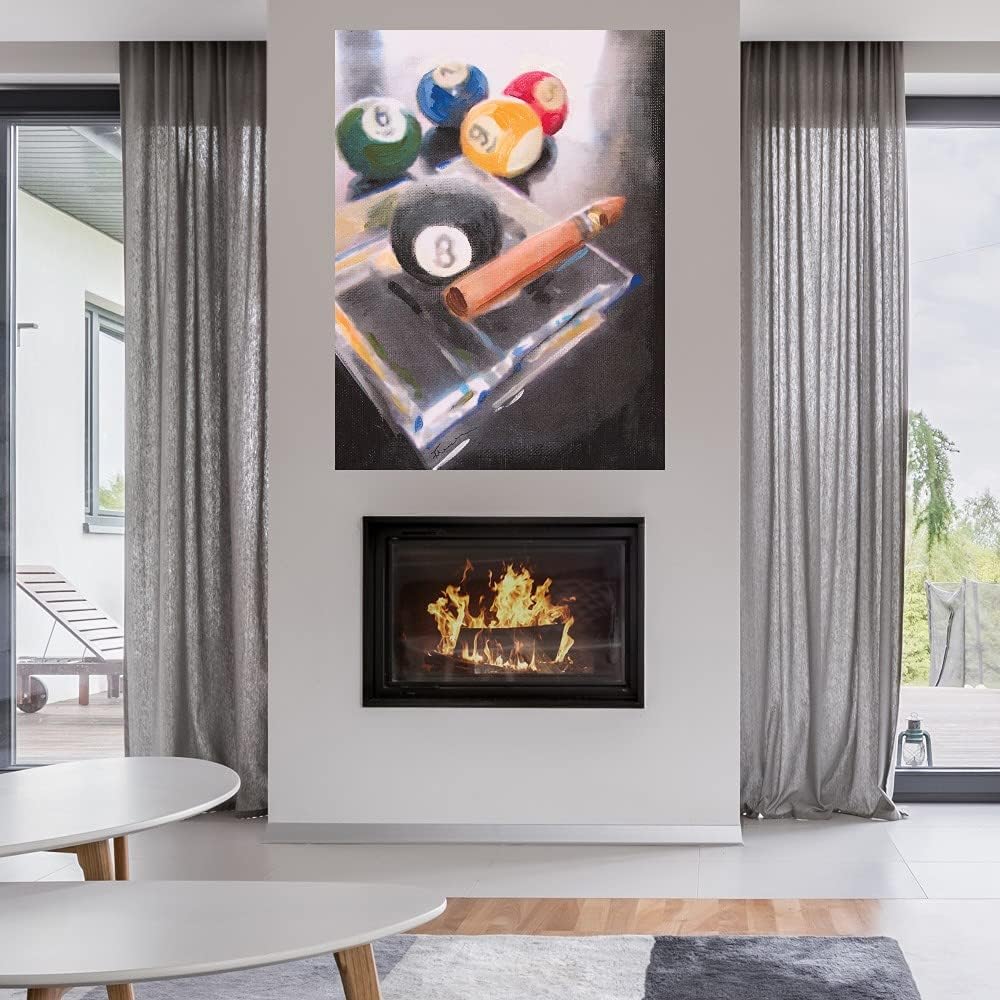 Fine Art Canvas Game Night II Canvas Wall Decor by Artist HeatherA. French-Roussia for Living Room, Bedroom, Bathroom, Kitchen, Office, Bar, Dining & Guest Room - Ready to Hang - 24 in x 32 in