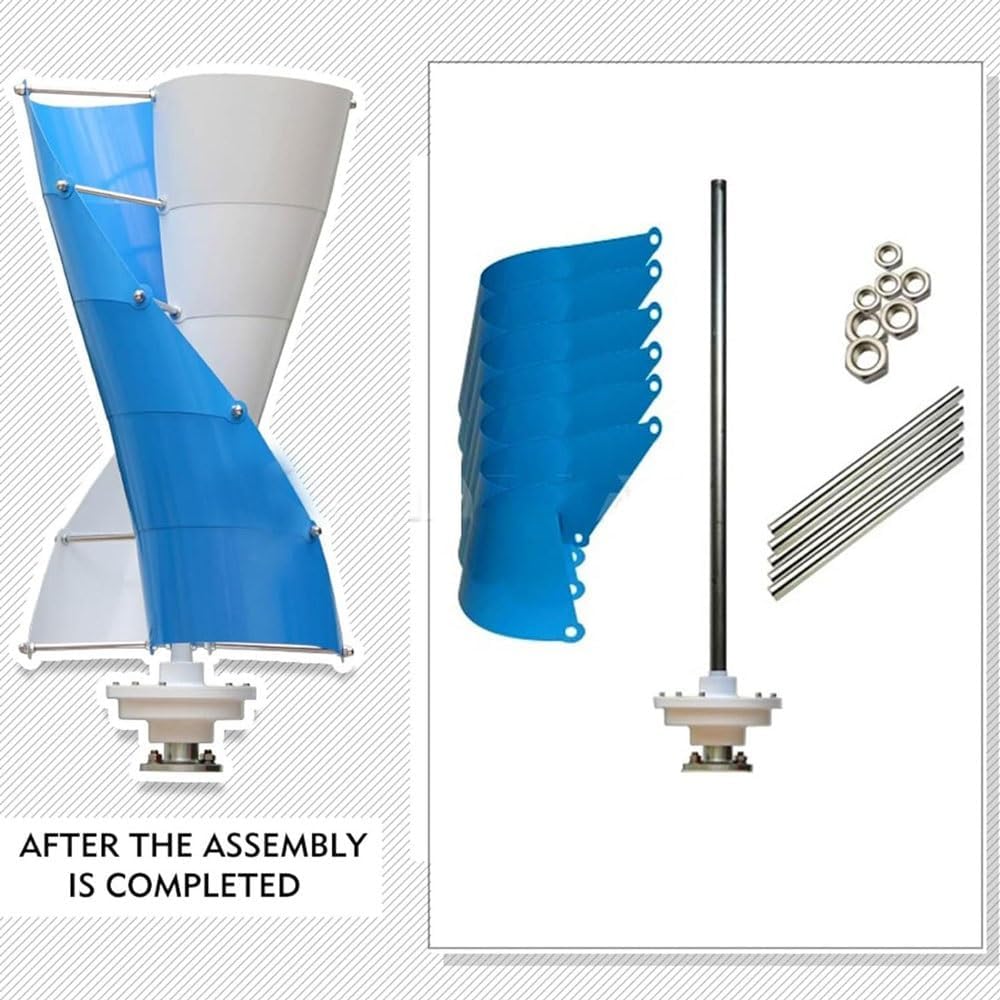 3000 Watt Wind Turbine Generator Kit, 3KW Windmill Generator, 24V 48V 96V Free Energy Generator, Vertical Axis Wind Power Generators for Home Use(96V)