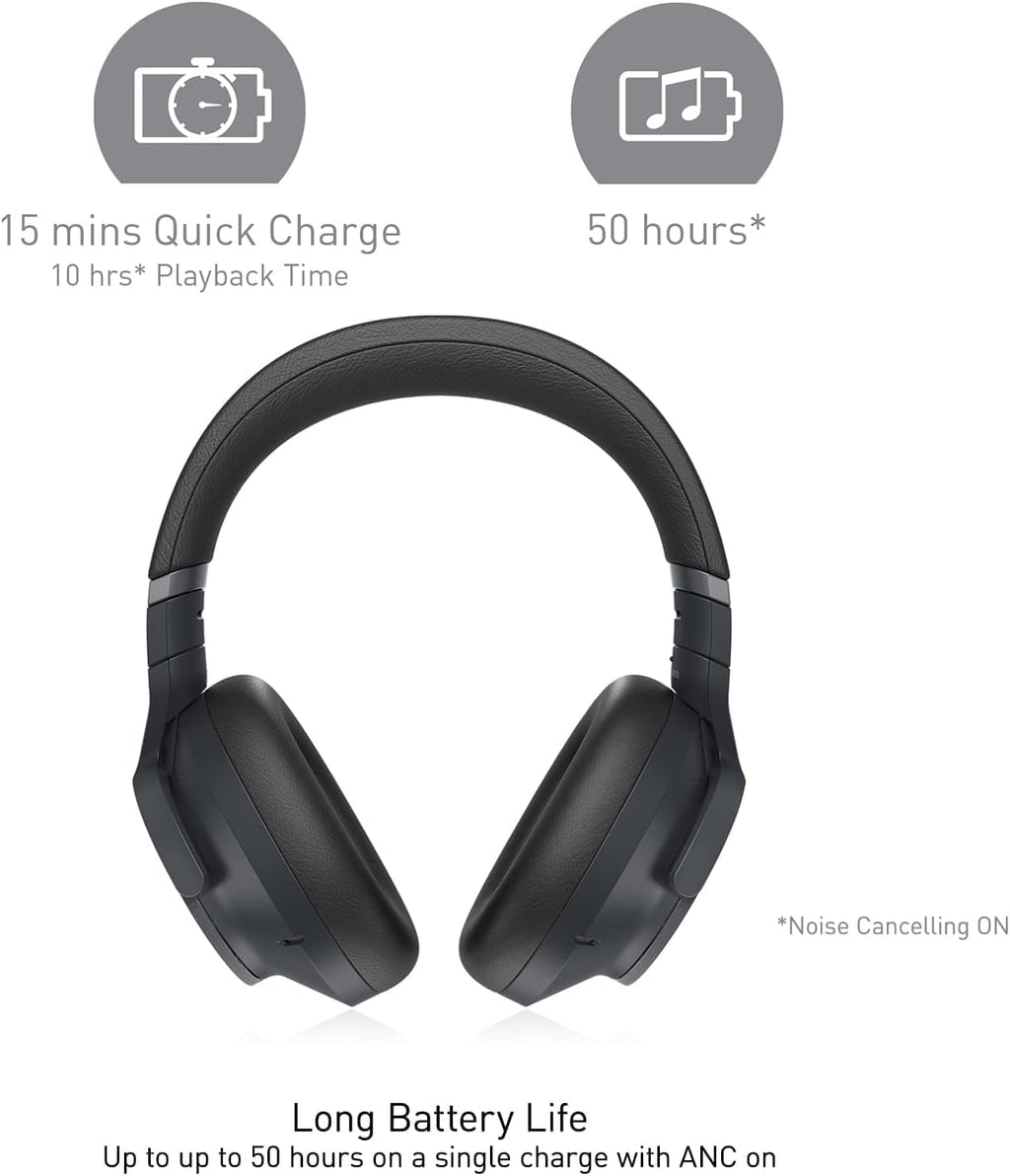 Technics - Wireless Noise Cancelling Over-Ear Headphones with 2 Device Multipoint Connectivity - EAH-A800-K Black
