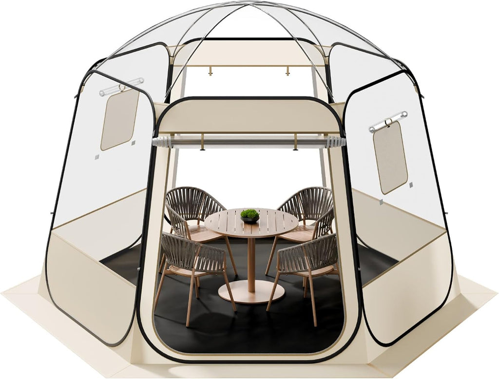 VEVOR Pop up Sports Tent, 8 Sizes Optional Clear Bubble Tent for 1-6 Person, Waterproof Outdoor Pod with Floor Mat & Top Cover, Garden Igloo Dome Tents Camping Shelter for Sports Watching