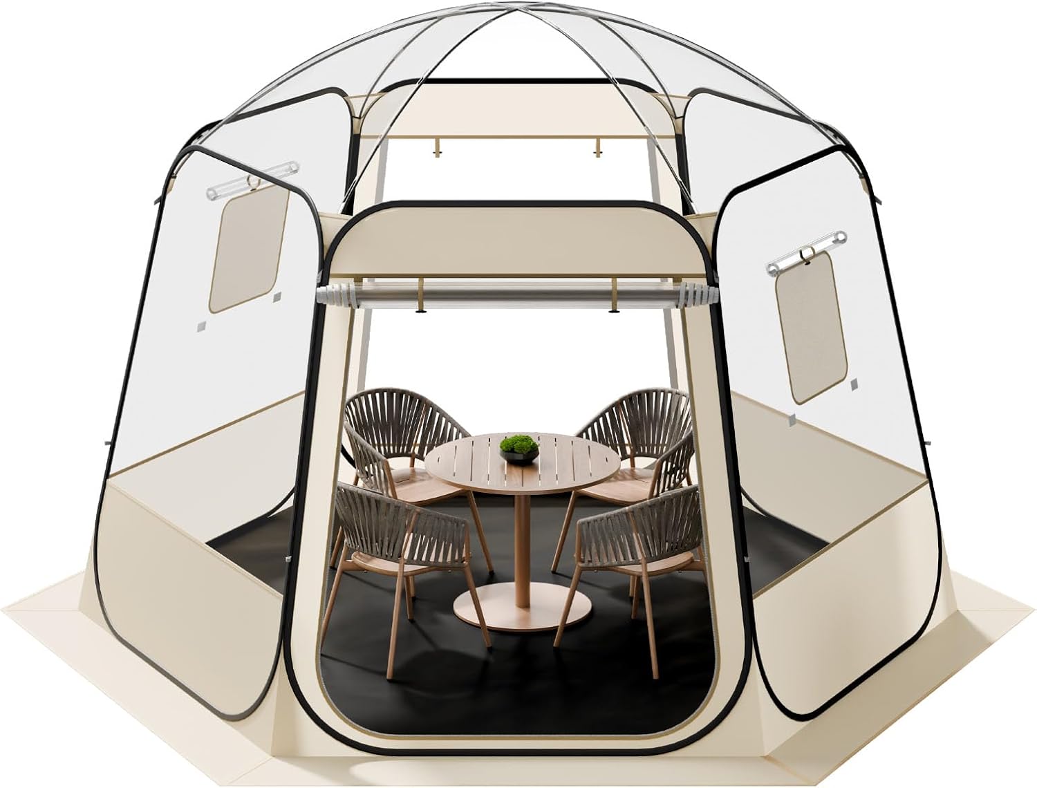 VEVOR Pop up Sports Tent, 8 Sizes Optional Clear Bubble Tent for 1-6 Person, Waterproof Outdoor Pod with Floor Mat & Top Cover, Garden Igloo Dome Tents Camping Shelter for Sports Watching