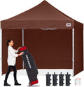ABCCANOPY Easy Pop Up Canopy Tent with Sidewalls 10x10 Commercial -Series, Brown