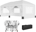 10X20Ft Outdoor Party Tent Gazebo, Waterproof Gazebo Canopy Tent, Heavy Duty Commercial Outdoor Canopy All Season with Storage Bag, White