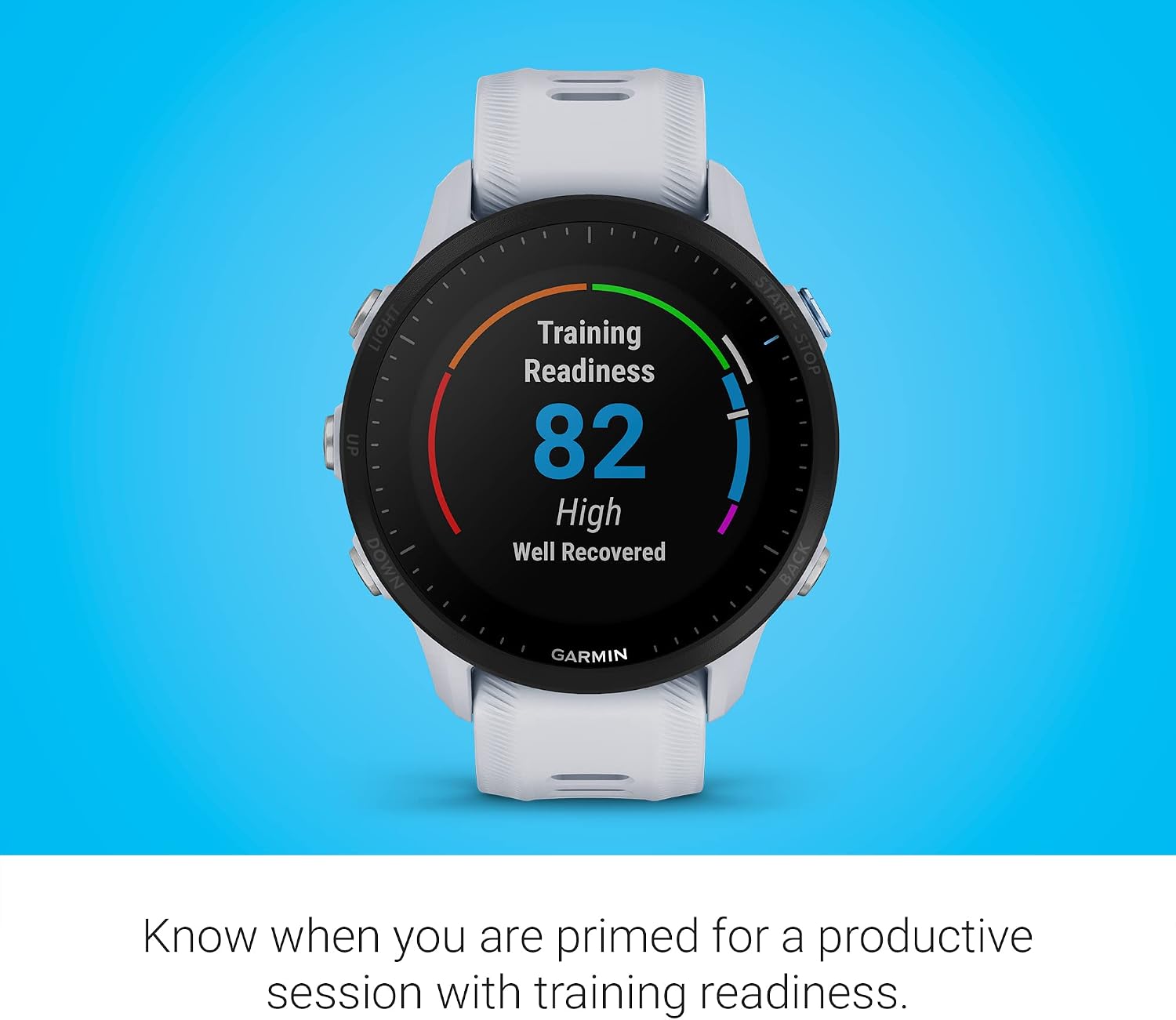 Garmin Forerunner® 955, GPS Running Smartwatch, Tailored to Triathletes, Long-Lasting Battery, Whitestone (Renewed)