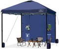 KAMPKEEPER 10x10 Easy Pop Up Canopy Tent with Sidewalls, Instant Outdoor Shade Shelter with Removable 10FT Sun Walls, Quick Setup Waterproof and UV-Resistant(Navy Blue, 10x10FT with 1 sidewall)