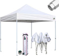 Eurmax USA Pro 10x10 Pop Up Canopy Wedding Party Tent Instant Outdoor Gazebo Pavilion Canopies BBQ Cater Events Aluminum Frame Commercial Grade Bonus Roller Bag (White)