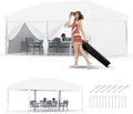 Garvee 20x10 Pop Up Canopy Tent with 6 Removable Sidewall, Heavy Duty Commercial Instant Shelter with One-Person Setup, UPF 50+ Waterproof, 100 Sq Ft Shade for Outdoor Events, Camping, Farmers Market
