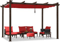 PURPLE LEAF Pergola 10' X 12' Outdoor Retractable Metal Pergola with Canopy for Patio Garden Yard Pavilion Grill for Beach Deck Gazebo, Terra