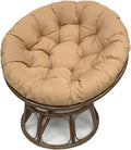 Ergonomic Wicker Papasan Chair Cushion, Round Papasan Swivel Chair Cushion, Rocking Chair Cushion for Outdoor Indoor(Khaki,67 * 48 in)
