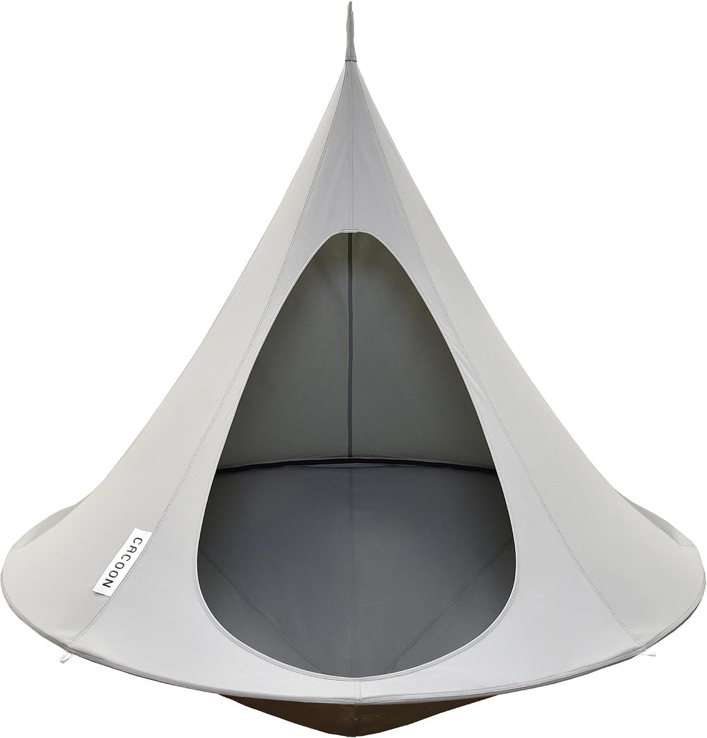 Double Cacoon Hanging Chair for Two – Cozy Indoor/Outdoor Hammock with Polyester Canvas, 440 lb Capacity, Includes 18ft Rope & Carabiner (Moon River)