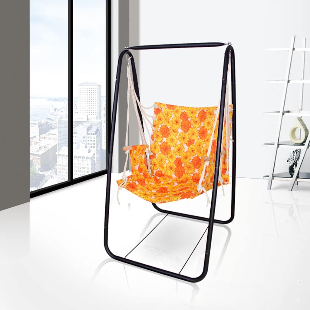 Swing Hammock Stand, A-Shaped Strong Load Bearing Hammock Stand, Anti-Deformed Hammock Chair Stand Swing Support Rack for Home or Outdoor (Black)