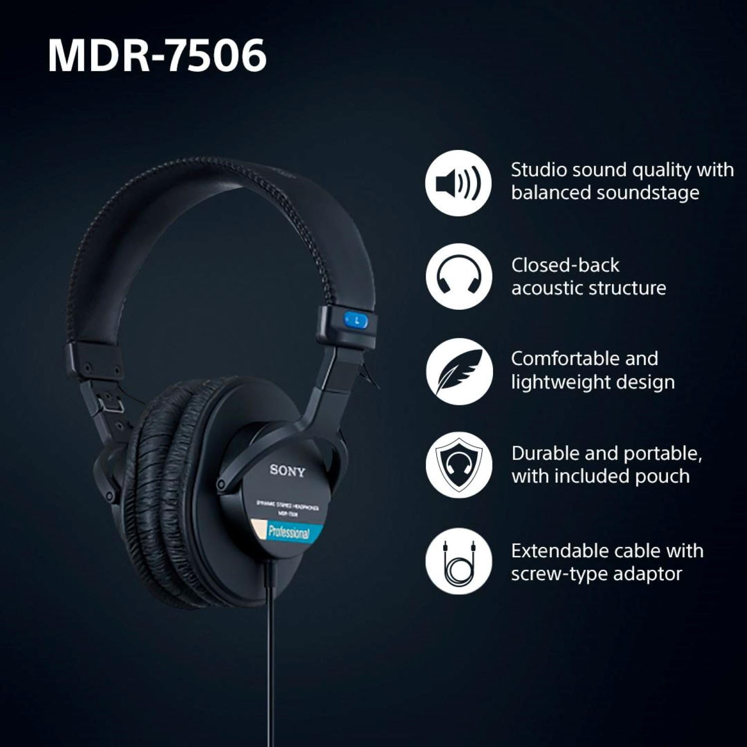 Sony MDR7506 Professional Large Diaphragm Headphone