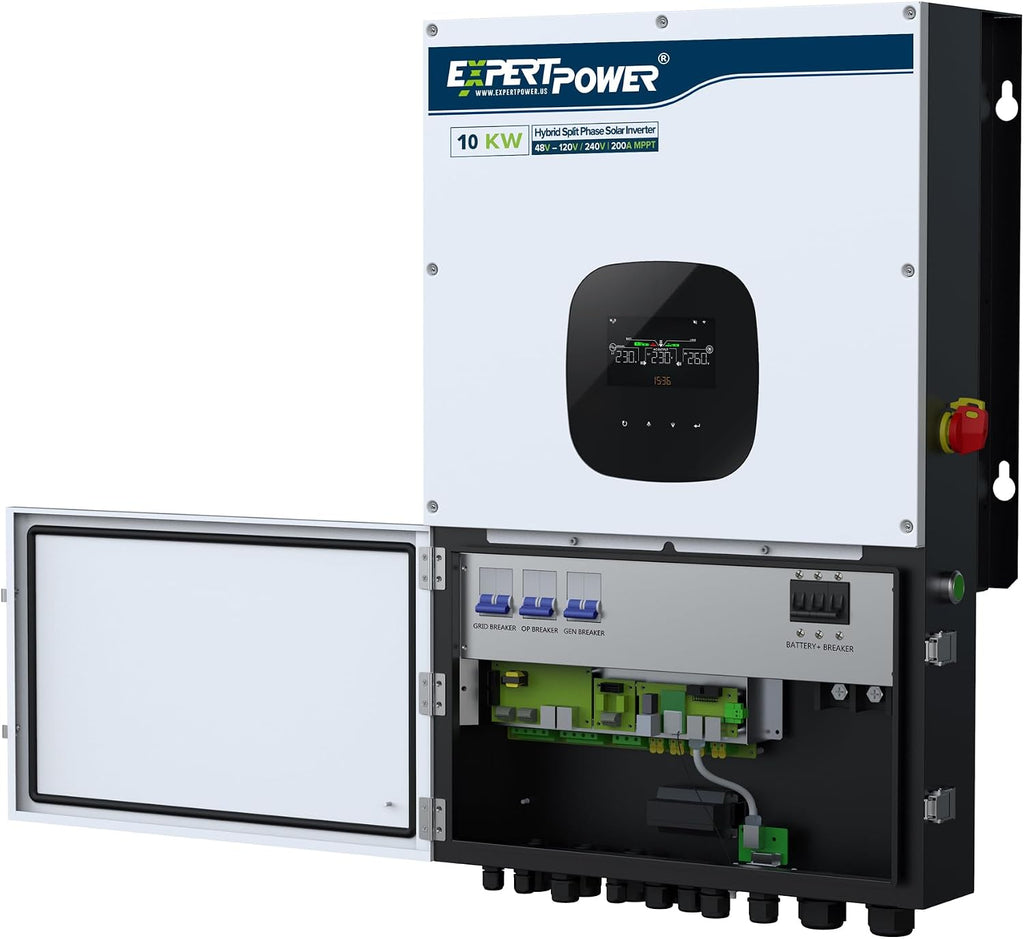 2 Pack ExpertPower 10KW 48V - 120V/ 240V/ 208V Hybrid Solar Inverter | 12KW Solar Input, 10KW AC Output | Max. 60KW in Parallel | UL1741 | Built-in WiFi | Home, Cabin, Off-Grid, Grid-Tie Solar System