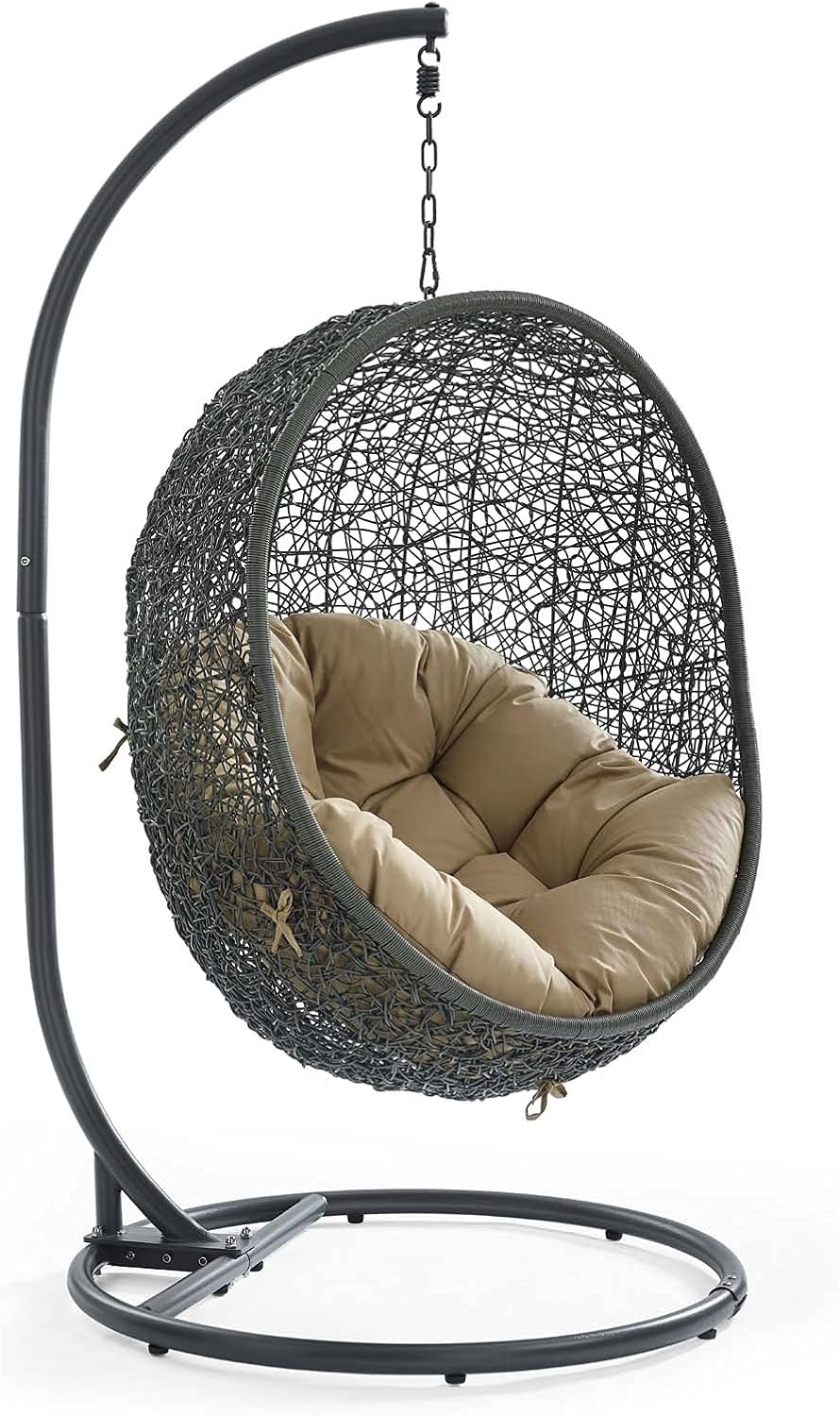 Modway Hide Outdoor Patio Swing Chair, Gray Mocha