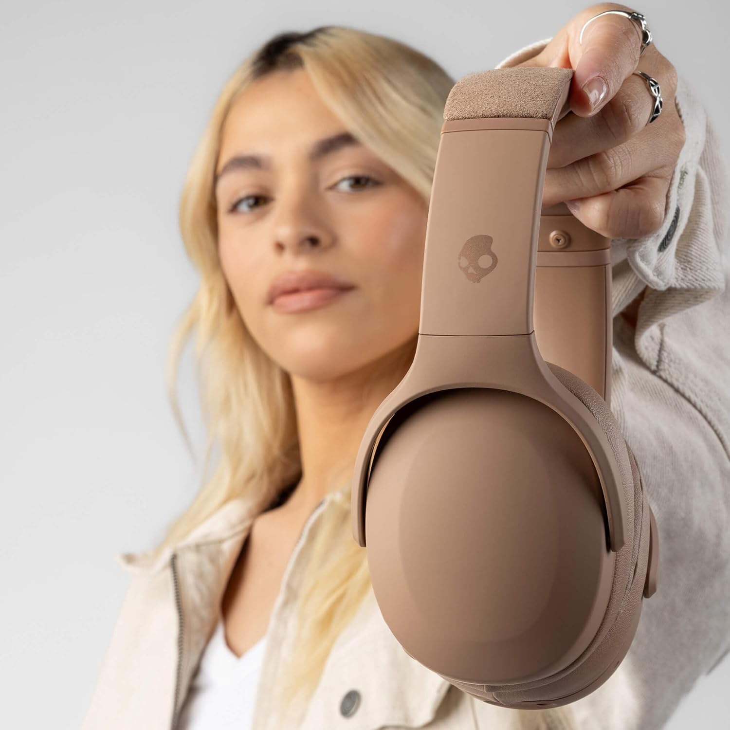 Skullcandy Crusher Evo Wireless Bluetooth Headphones with Multi-Sensory Bass, Noise Isolating Over-Ear Fit, Up to 40 Hours Battery, Microphone for iPhone Android - Primer