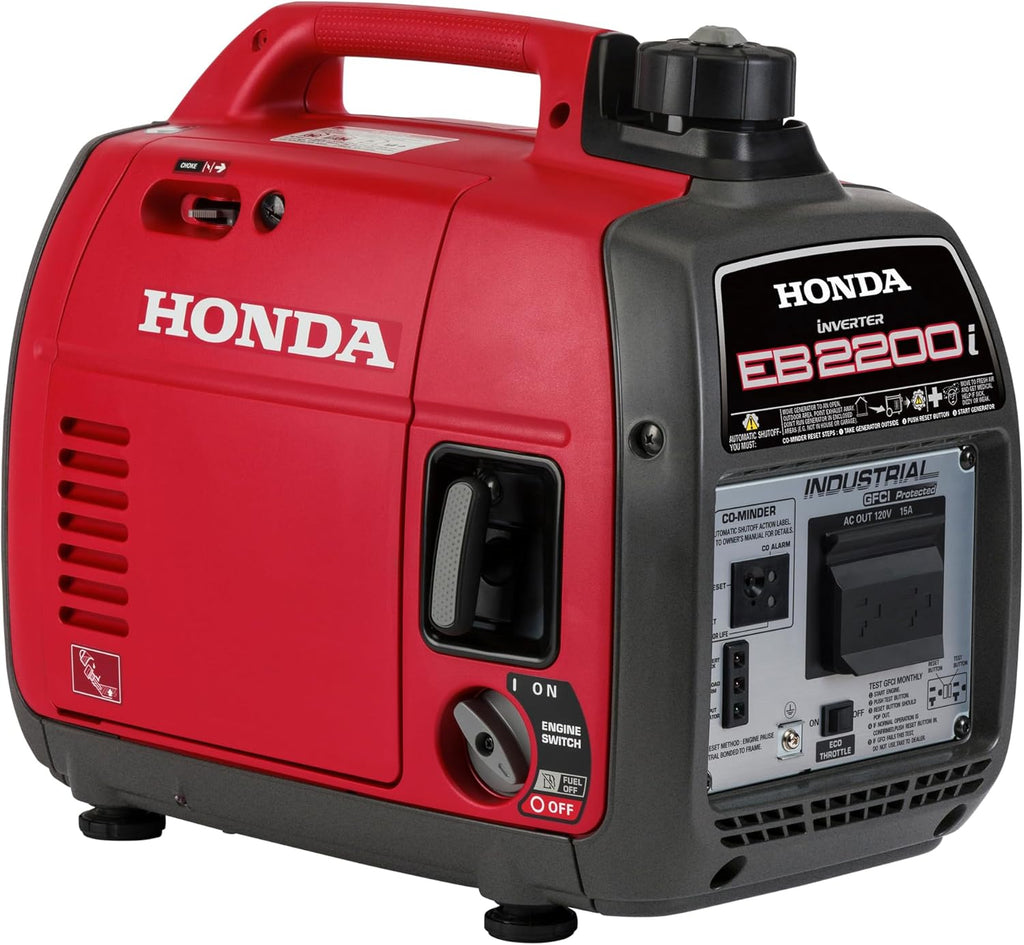 Honda EB2200i 2200 Watt Inverter Generator, Super Quiet 120V Gas Powered OSHA-Compliant Outdoor Portable Generator for Construction Site or Backup Power Supply, Up to 8.1 Hour Run Time (EB2200ITAN)