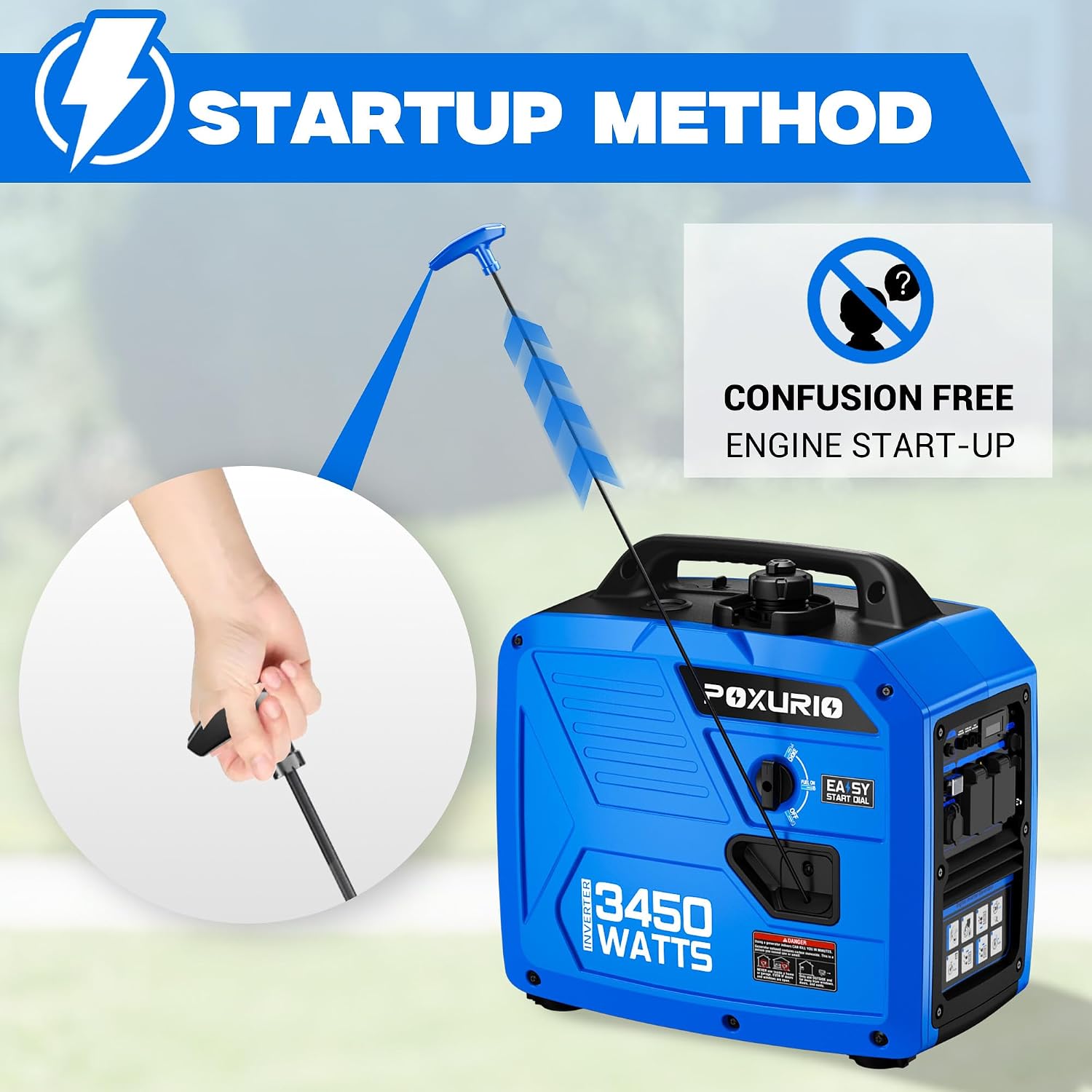 3450-Watt Portable Inverter Generator for Home Use, 1.6Gallon Large Fuel Tank Up to 8.3 Hours Use, 120V Gas Powered Generator Super Quiet - EPA Compliant