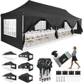 COBIZI 10x30 Pop up Canopy with 8 Removable Sidewalls & 4 Sandbags, Party Tent for Parties, Wedding, and Commercials, Waterproof and Instant Shelter UV50+ Ez Outdoor Canopy Tent with Roller Bag