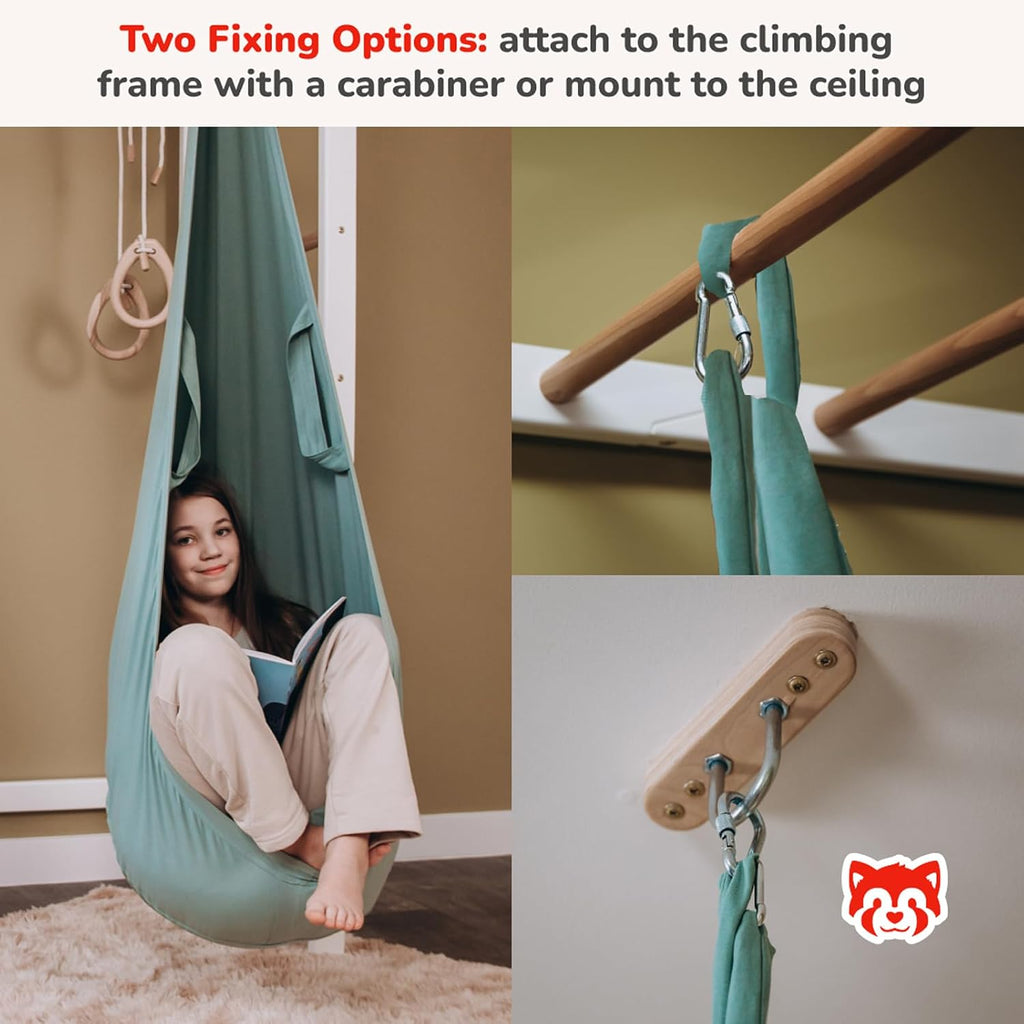 Cocoon Swing for Kids, Indoor Swing, Sensory Swing, Hanging Cocoon for Toddlers, Montessori-Inspired Hammock Chair by Woodandhearts, Made in Ukraine