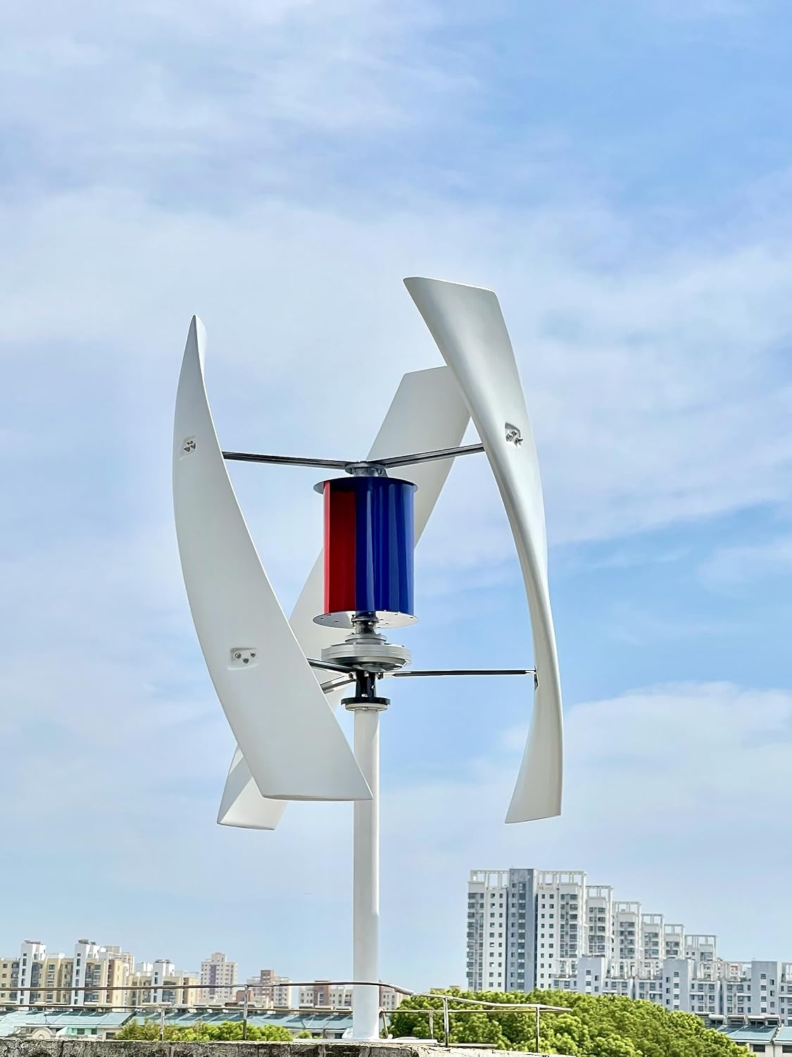 FLTXNY 2000W 48V AC Maglev Generator Vertical Wind Turbine Generator VAWT 2KW Axis Wind Turbine Kits 1.64M Blades with MPPT Charge Controller Home Free Energy for Off Grid System