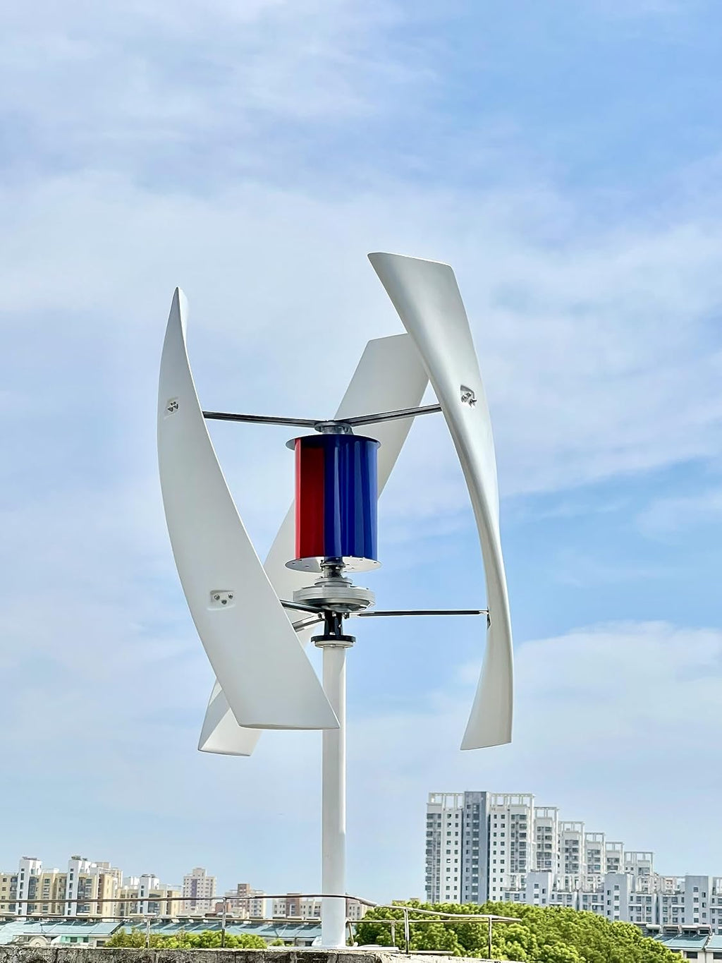 FLTXNY 2000W 24V AC Maglev Generator Vertical Wind Turbine Generator VAWT 2KW Axis Wind Turbine Kits 1.64M Blades with MPPT Charge Controller Home Free Energy for Off Grid System