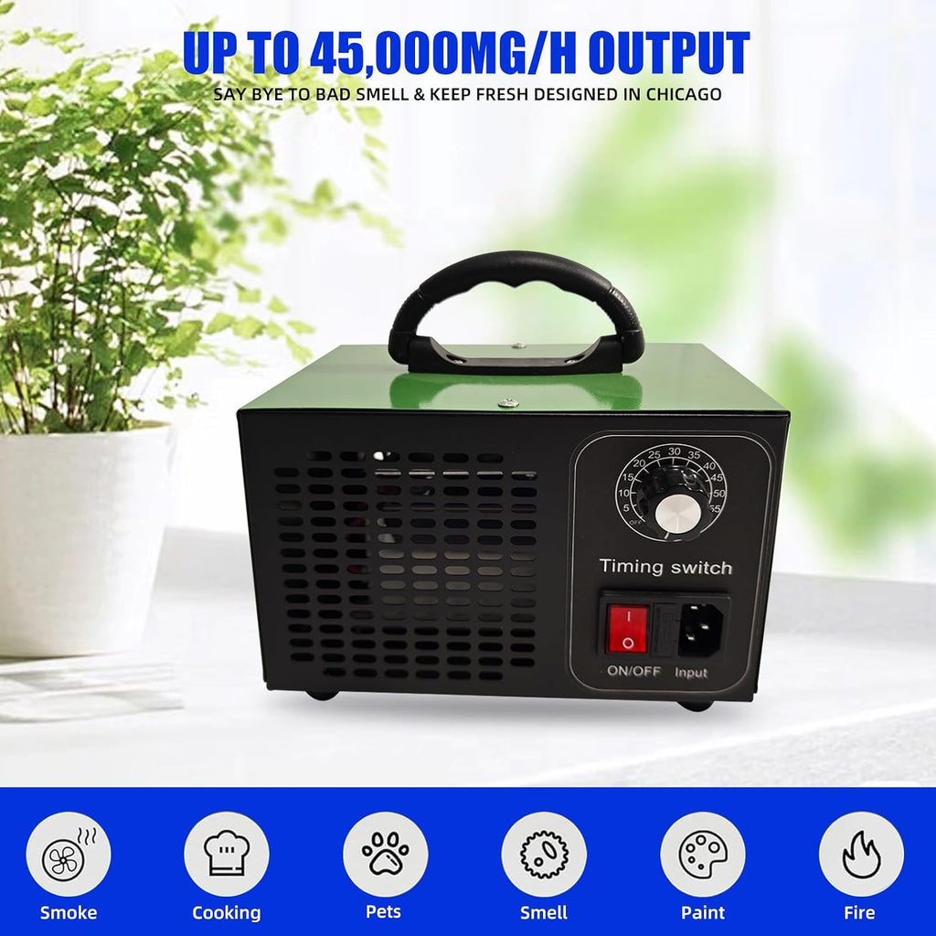 Ozone Generator, O3 Air Purifiers Odor Eliminator, High Capacity Ozone Machine, Ionizer Air Purifier Ozone for Home, Commercial, Industrial (Black,20000mg/h)