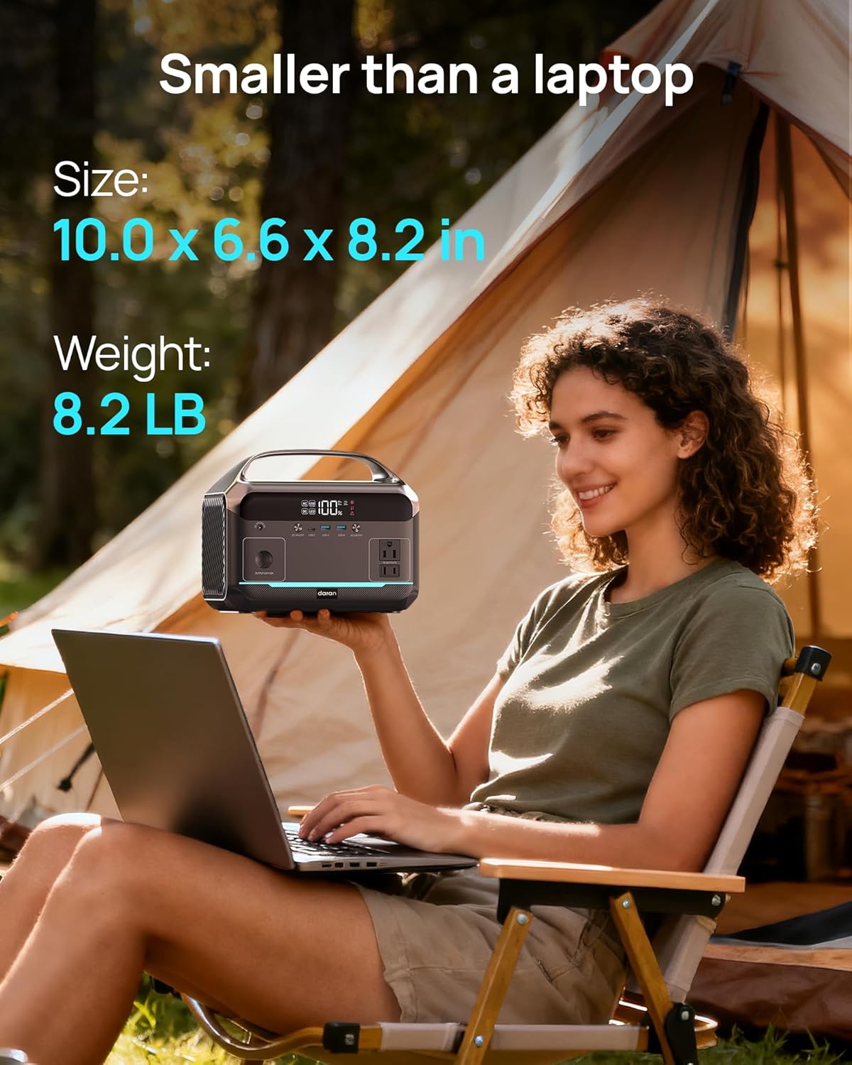 Portable Power Station with Solar Panel 40W, 288Wh (90,000mAh) LiFePO4 Battery, 350W (600W Peak) Generator, 8.2LB Portable Charger with AC Outlets for Home, Camping, Emergency