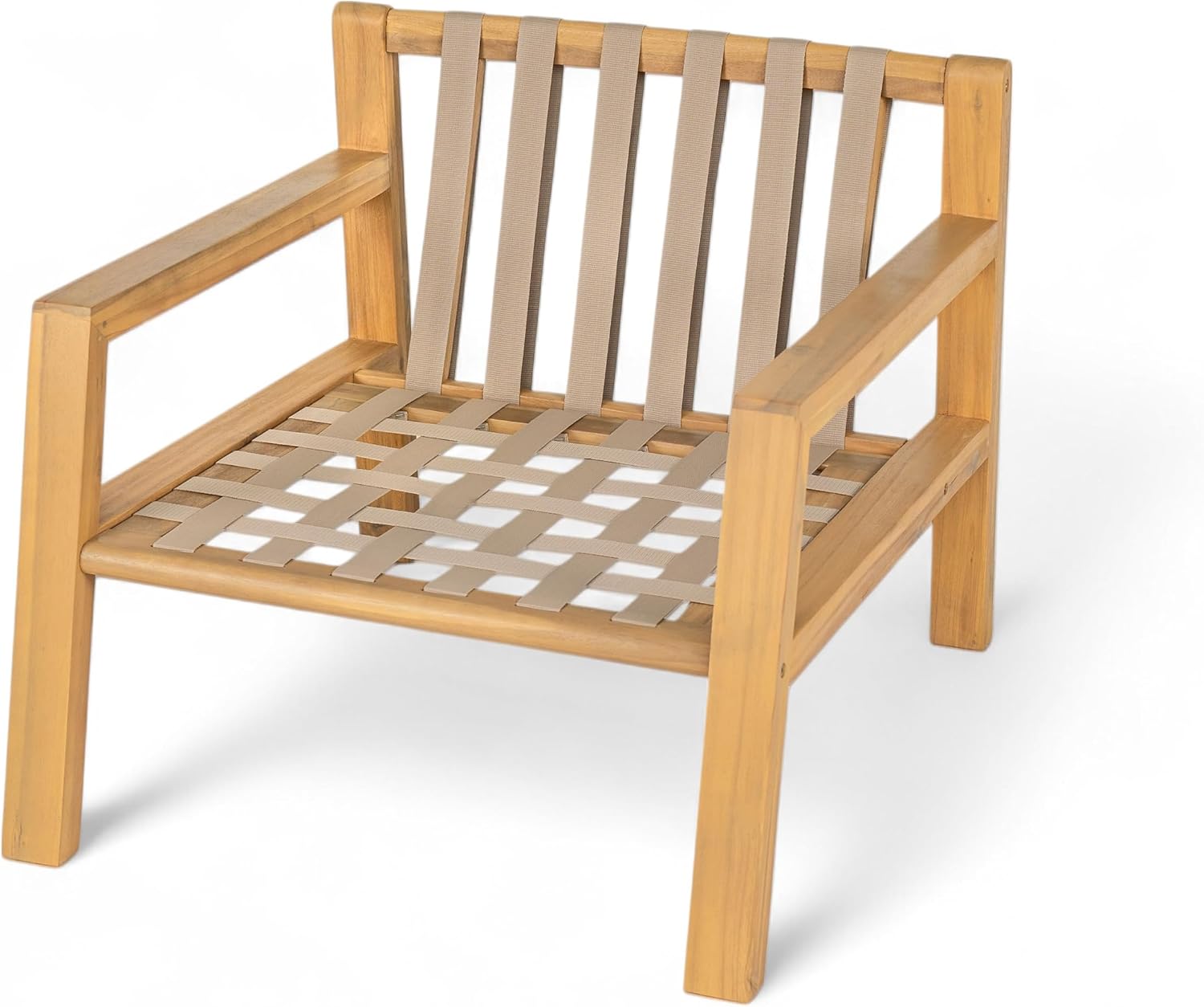 Outdoor Acacia Wood Armchair Patio Furniture Club Chair, Deep Seating with Soft Cushions for Porch, Garden, Backyard
