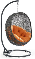 Modway Hide Outdoor Patio Swing Chair, Gray Orange