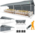 COBIZI 10x30 Party Tent with Wheeled Bag 10x30 Pop up Canopy with One-Push Setup, Outdoor Canopy with 3 Sidewalls Gazebo Event Shelter for Wedding Commercial with Sandbags,Waterproof & UPF50+, Grey
