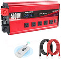 Cantonape 5000W Power Inverter 12V to 110V/120V DC to AC with LCD Display, Remote Controller 5 x AC Outlets and 4 x 3.1A USB Car Adapter for Car Truck Boat RV Solar System