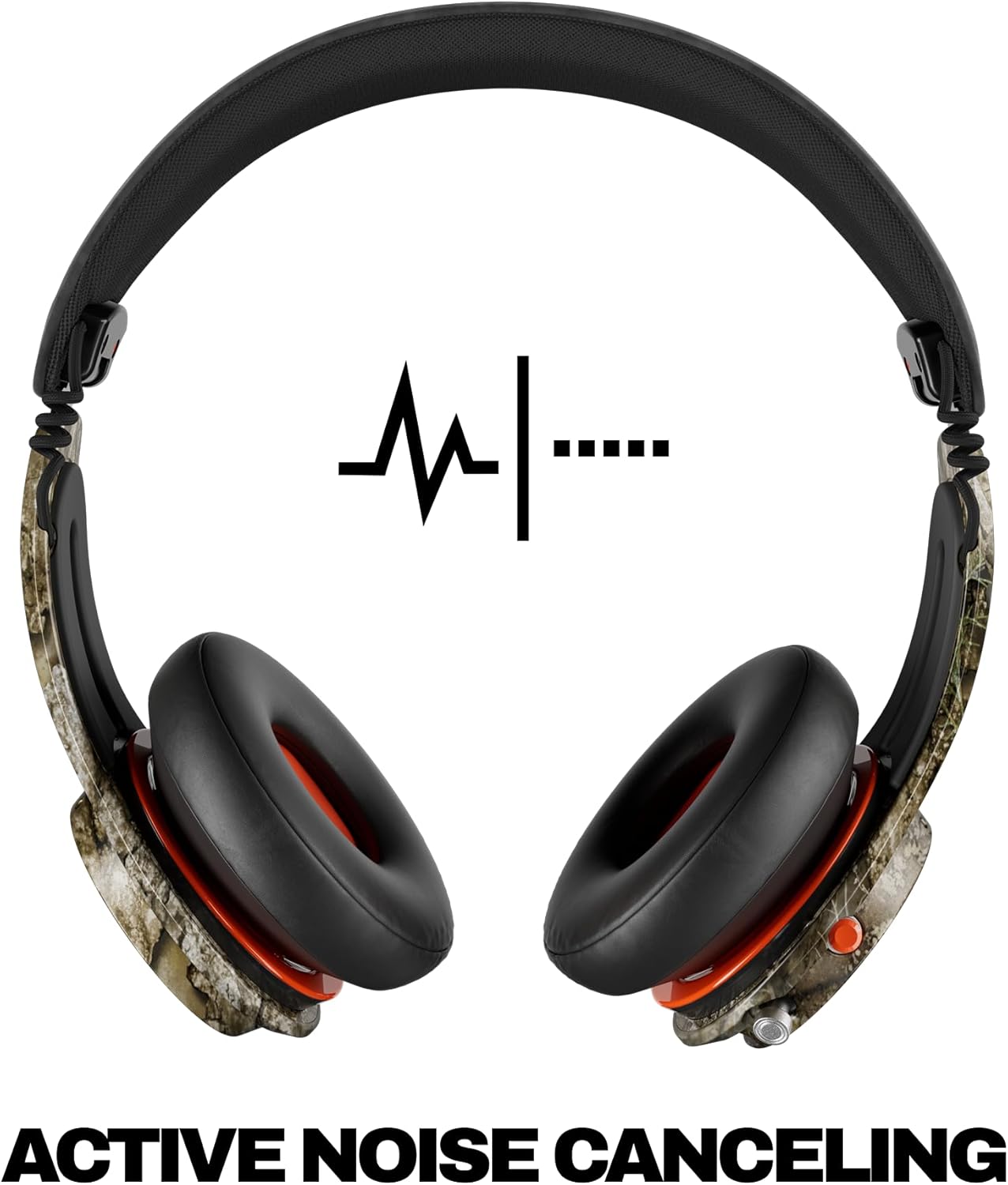 Skullcandy Icon ANC Wireless On-Ear Bluetooth Headphones, Active Noise Cancelling, 60 Hours Battery, Sweat Water Resistant, Foldable Durable Travel Ready, Microphone for iPhone Android - Realtree APX