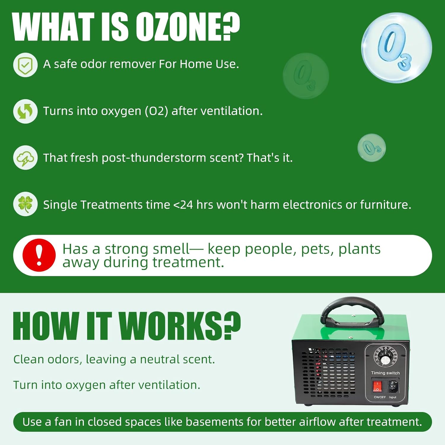 Ozone Generator, O3 Air Purifiers Odor Eliminator, High Capacity Ozone Machine, Ionizer Air Purifier Ozone for Home, Commercial, Industrial (Red,15000mg/h)